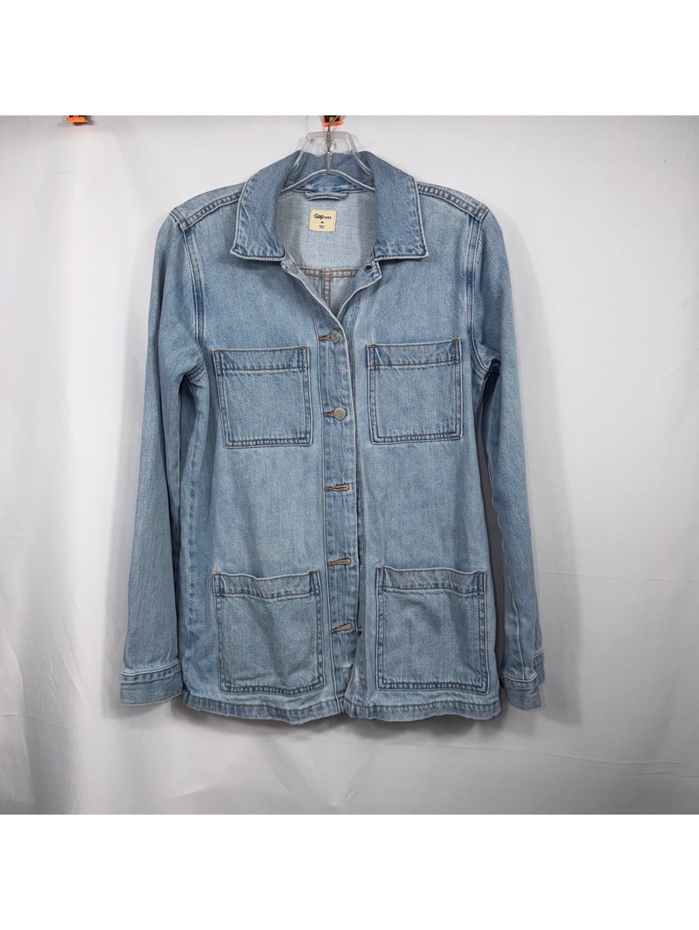 Gap 1969 XS Light Wash Denim Chore Jacket 4 Pocket